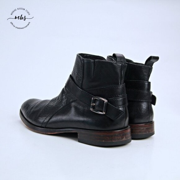 Donald J. Pliner Zaccaro Ankle Leather Boots Black Men 9 - Picture 5 of 14